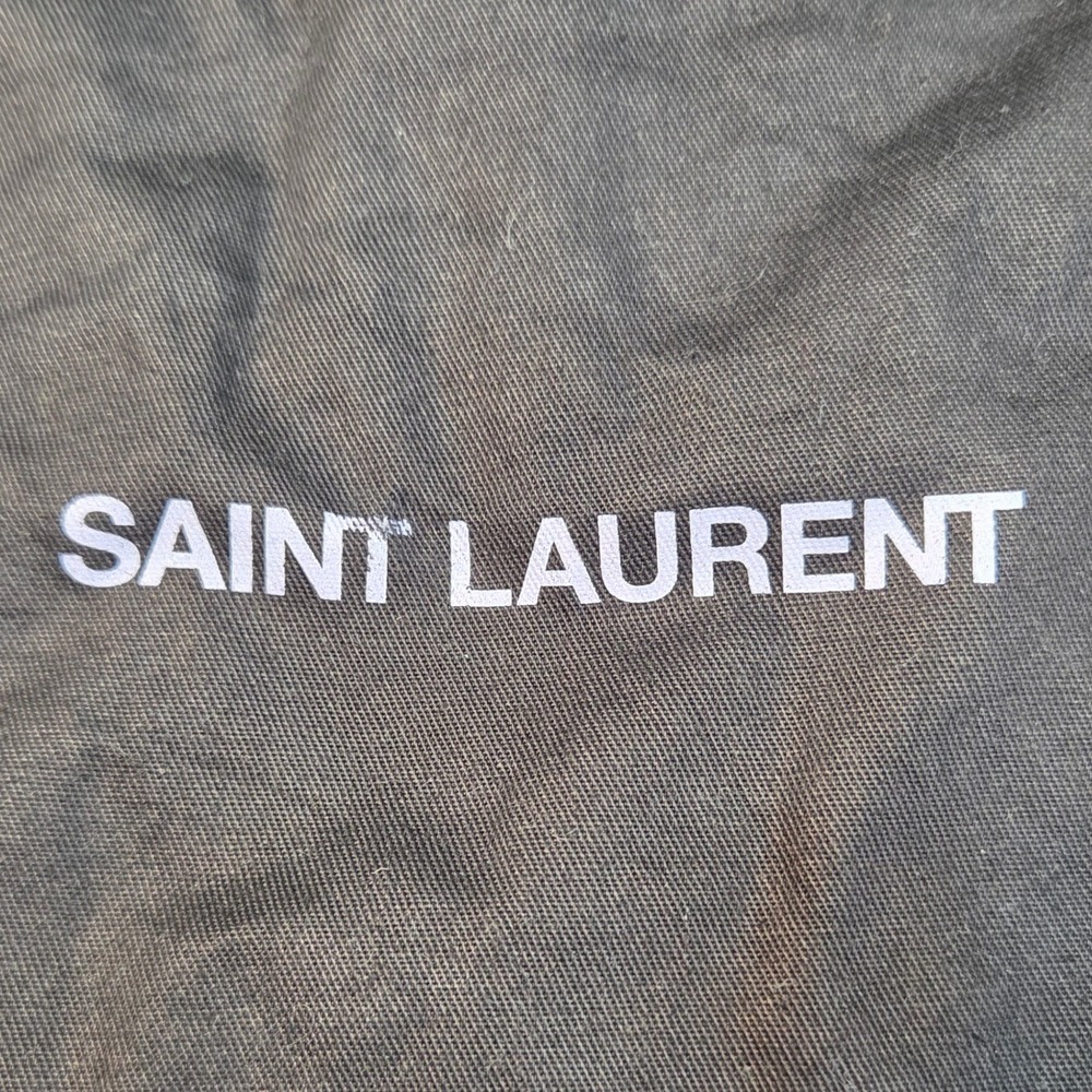Saint Laurent Black Cotton Canvas Drawstring‎ Dust Bag Logo 13x11
